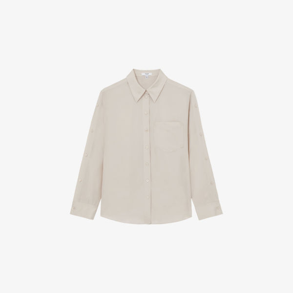 Рубашка шелковая Reiss Reenie с длинным рукавом, бежевый
Рубашка шелковая Reiss Reenie с длинным рукавом, бежевый