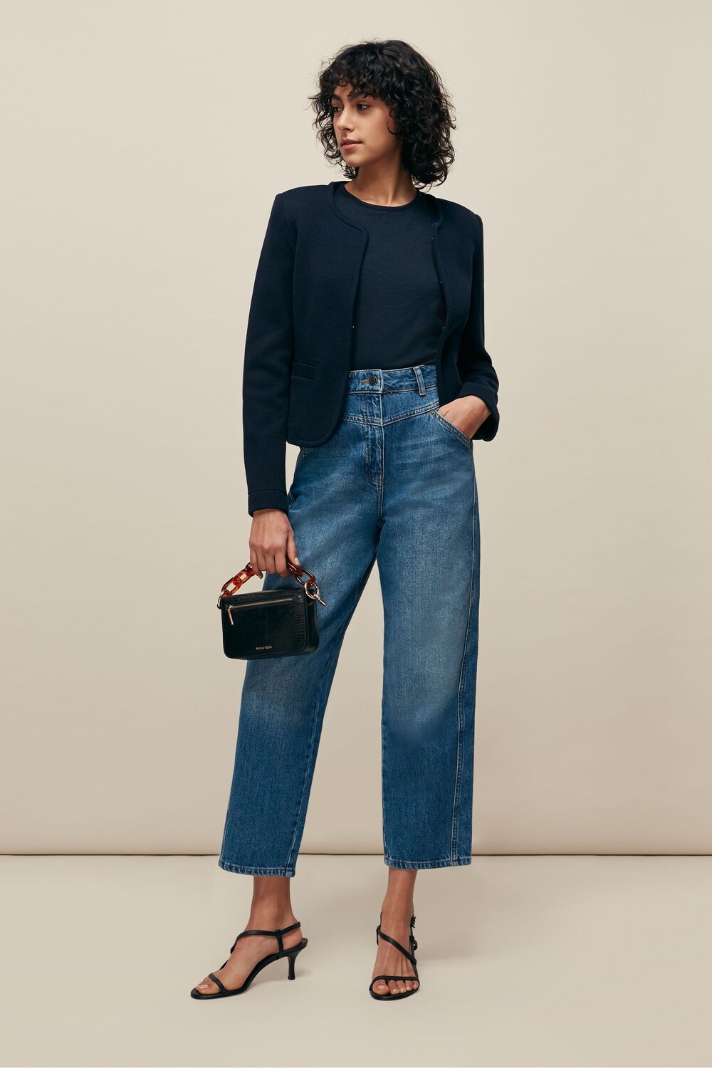 Жакет из джерси без воротника Whistles, синий
Жакет из джерси без воротника Whistles, синий