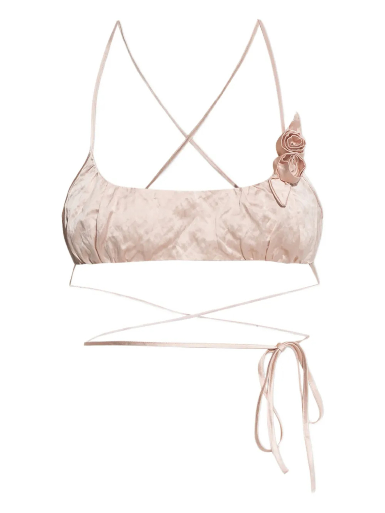 Топ из жатого атласа с аппликацией в виде розы Blumarine, розовый
Топ из жатого атласа с аппликацией в виде розы Blumarine, розовый