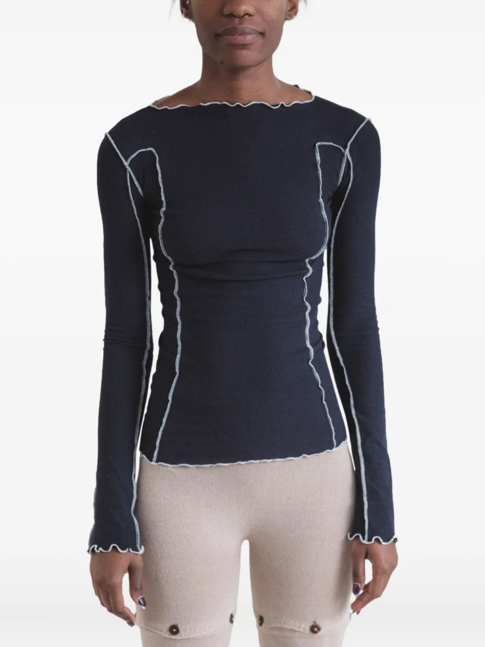 Футболка с длинными рукавами и оборками Baserange, синий
Футболка с длинными рукавами и оборками Baserange, синий