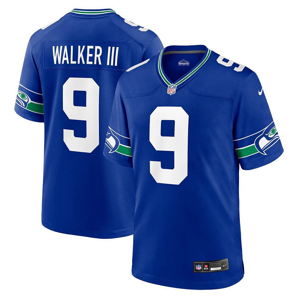 Мужская игровая майка Nike Kenneth Walker III Royal Seattle Seahawks Throwback Player, цвет Sea Blue
Мужская игровая майка Nike Kenneth Walker III Royal Seattle Seahawks Throwback Player, цвет Sea Blue