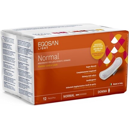Прокладки при нормальном недержании мочи, женские прокладки с защитой от протекания, для женщин, 12 шт. - упаковка из 12 шт. Egosan
Прокладки при нормальном недержании мочи, женские прокладки с защитой от протекания, для женщин, 12 шт. - упаковка из 12 шт. Egosan