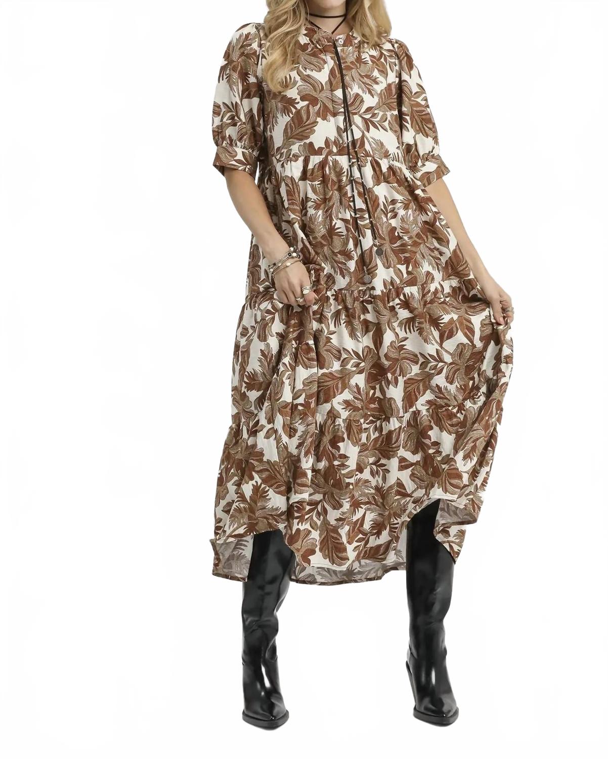 Umgee Платье-миди в стиле бохо от Brie, коричневое, с цветочным принтом
Umgee Платье-миди в стиле бохо от Brie, коричневое, с цветочным принтом