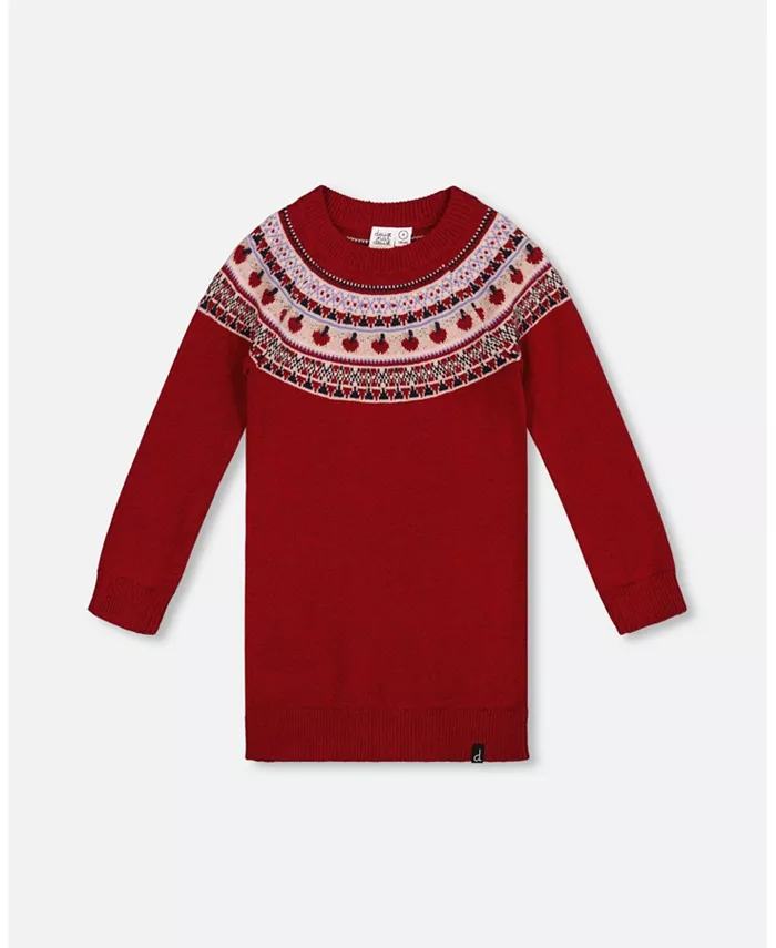 Вязаное платье для девочек, красное, с жаккардовой кокеткой в виде яблока - Малыш|Ребёнок Deux par Deux, красный
Вязаное платье для девочек, красное, с жаккардовой кокеткой в виде яблока - Малыш|Ребёнок Deux par Deux, красный