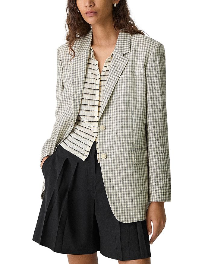 Однобортный льняной блейзер Theory, мультиколор
Однобортный льняной блейзер Theory, мультиколор