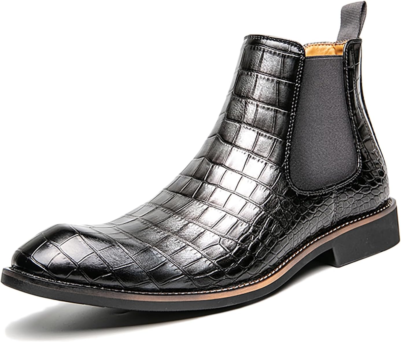 Мужские кожаные деловые ботинки Челси с заостренным носком и принтом, с эластичной вставкой, модные, удобные, ноские, без шнурков, нескользящие, для повседневной носки и официального стиля, челси-чукка на щиколотку Twodnawk, черный
Мужские кожаные деловые ботинки Челси с заостренным носком и принтом, с эластичной вставкой, модные, удобные, ноские, без шнурков, нескользящие, для повседневной носки и официального стиля, челси-чукка на щиколотку Twodnawk, черный