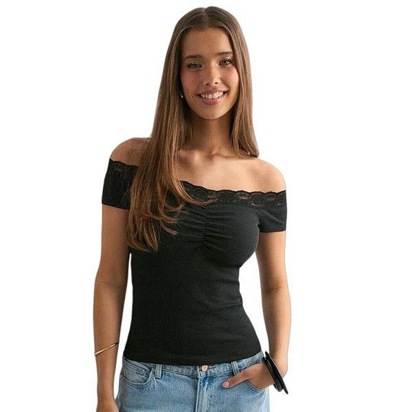 Женская кружевная блузка с длинными рукавами и открытыми плечами Yesfashion, Black
Женская кружевная блузка с длинными рукавами и открытыми плечами Yesfashion, Black