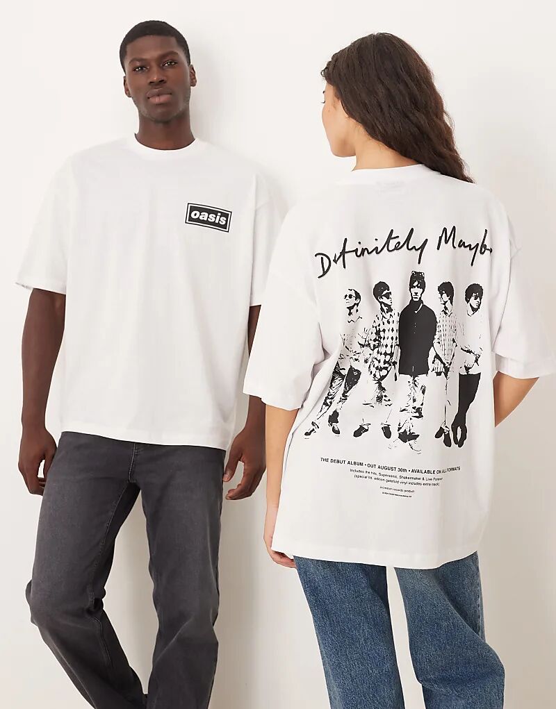 Футболка унисекс оверсайз ASOS DESIGN с принтом OASIS Definitely Maybe белого цвета
Футболка унисекс оверсайз ASOS DESIGN с принтом OASIS Definitely Maybe белого цвета