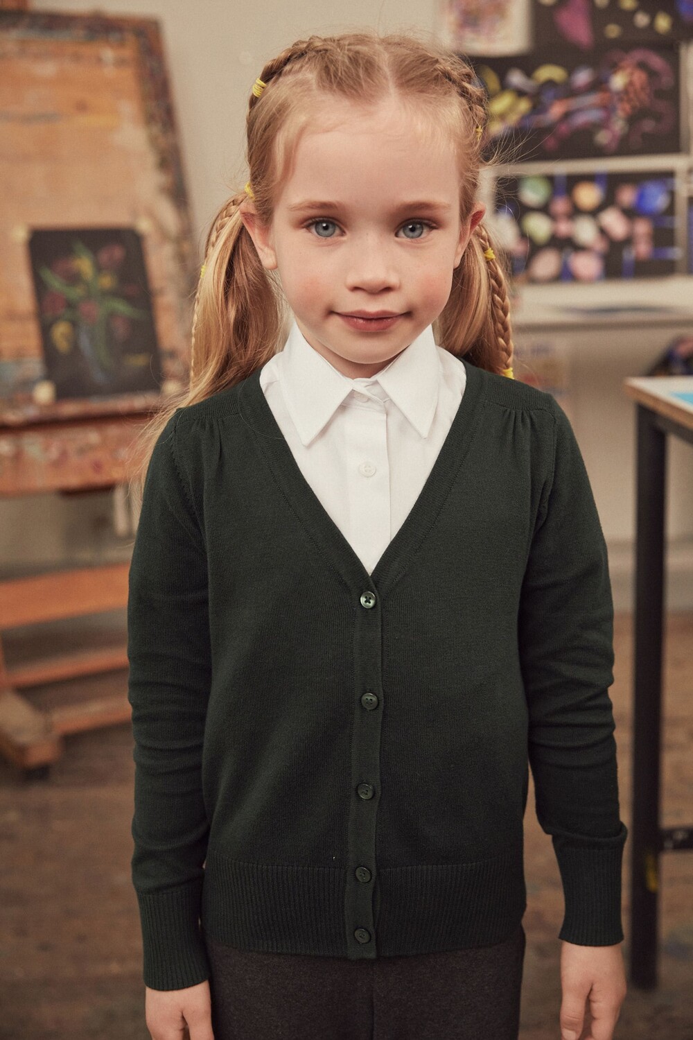 Школьный кардиган с высоким содержанием хлопка и V-образным вырезом Next, зеленый
Школьный кардиган с высоким содержанием хлопка и V-образным вырезом Next, зеленый