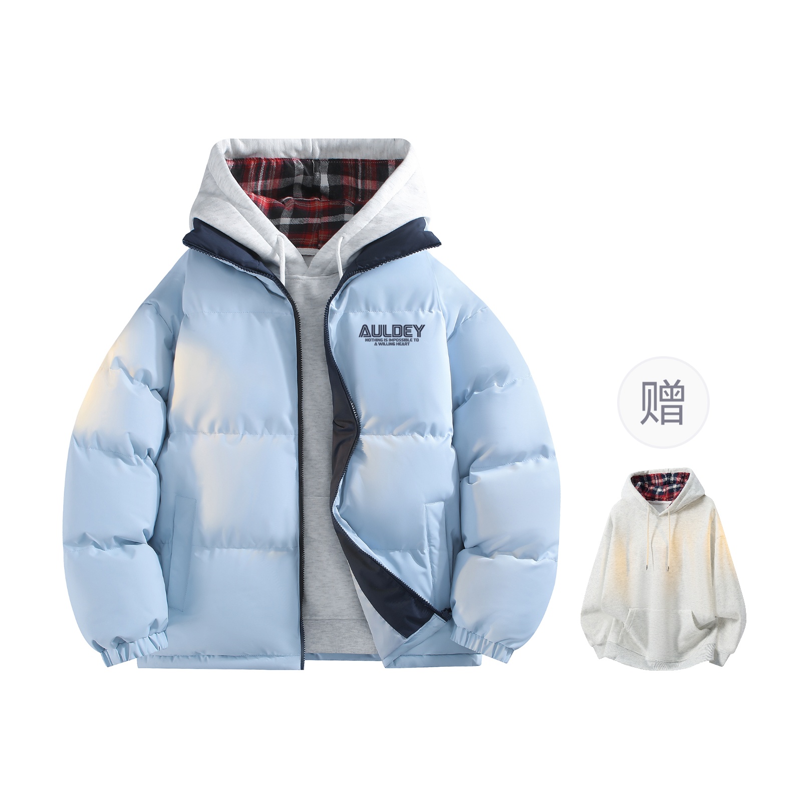 Пуховик Unisex Stand Collar Thickened AULDEY, светло-синий (includes inner plaid, vest, and pants)
Пуховик Unisex Stand Collar Thickened AULDEY, светло-синий (includes inner plaid, vest, and pants)