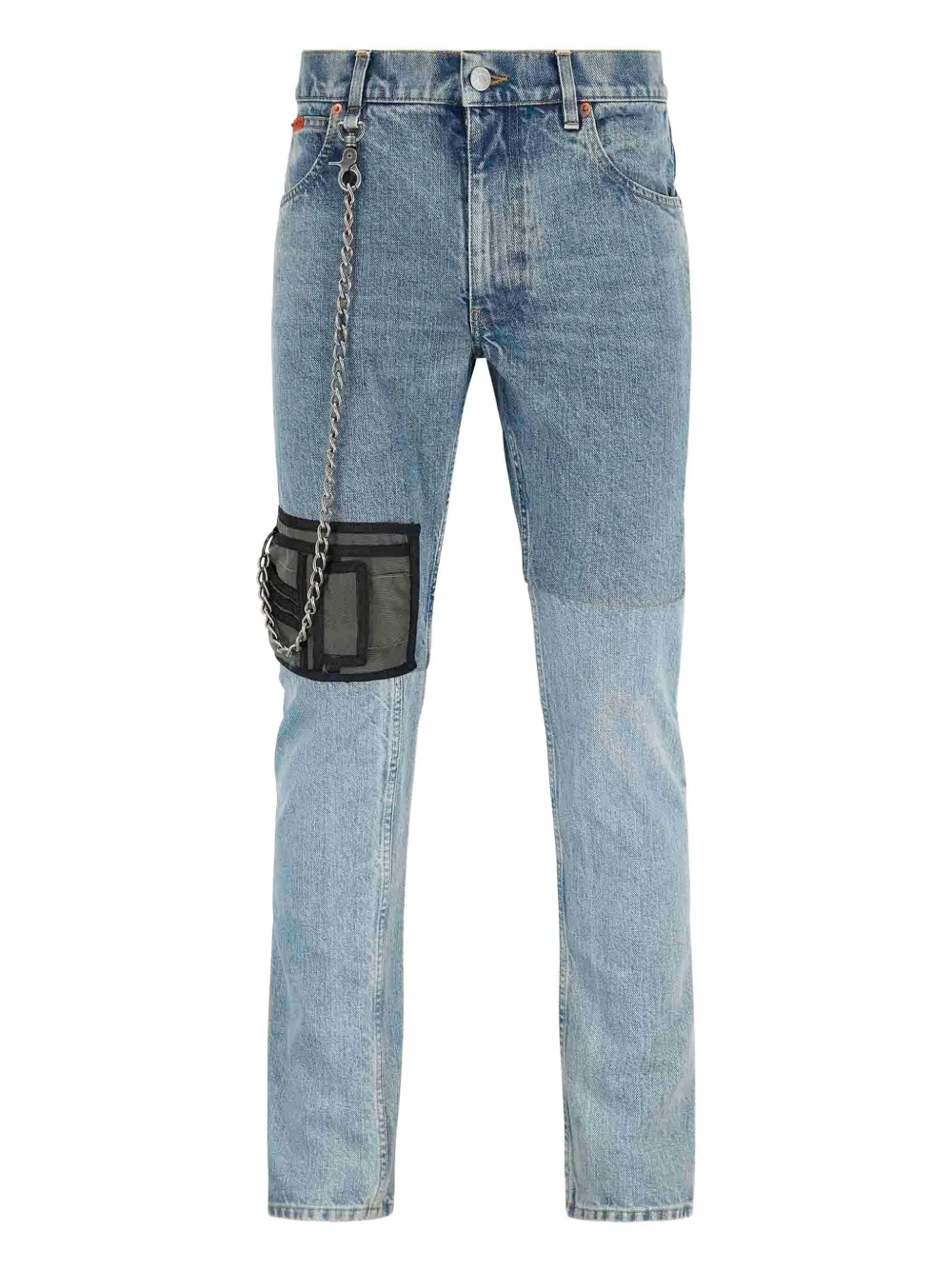 Джинсы с цепочкой и эффектом пэчворка Martine Rose, синий
Джинсы с цепочкой и эффектом пэчворка Martine Rose, синий