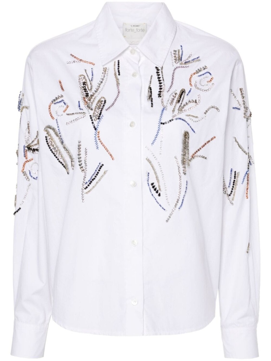 Forte Forte поплиновая рубашка со стразами, белый
Forte Forte поплиновая рубашка со стразами, белый
