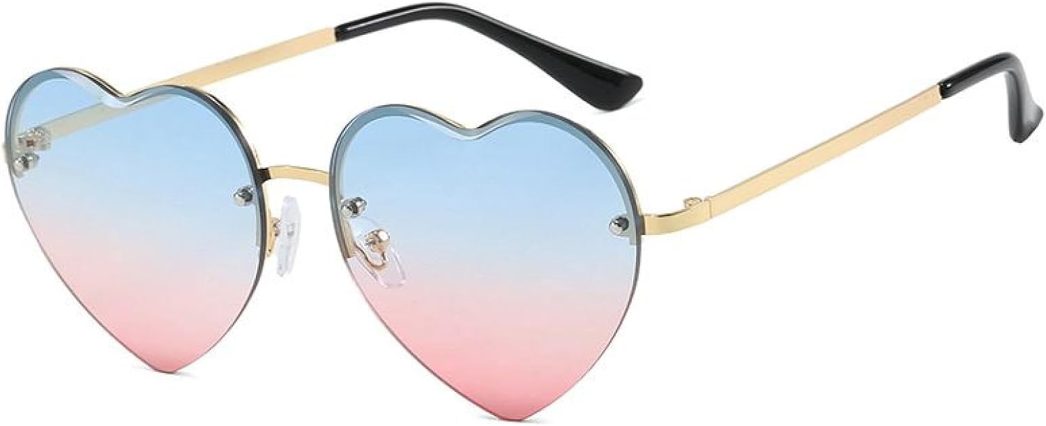 Солнцезащитные очки в форме сердца с тонированными линзами для вечеринок, винтажный стиль, защита от УФ-излучения UV400, пляжные линзы, цветные, без оправы, градиентные TVTBBVV, C3bluepink
Солнцезащитные очки в форме сердца с тонированными линзами для вечеринок, винтажный стиль, защита от УФ-излучения UV400, пляжные линзы, цветные, без оправы, градиентные TVTBBVV, C3bluepink