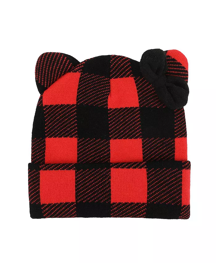 Шапка-бини в форме головы с красными манжетами в клетку и флисовым бантом Hello Kitty, красный
Шапка-бини в форме головы с красными манжетами в клетку и флисовым бантом Hello Kitty, красный