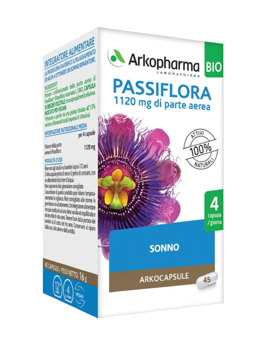 Arkocapsule Passiflora Bio 45 капсул Сон и психическое благополучие Arkopharma