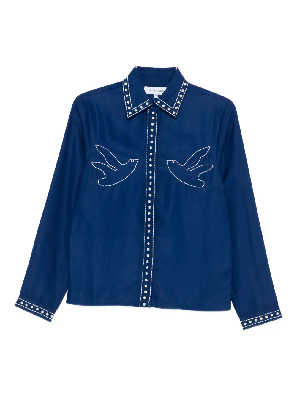 Рубашка Вальес с вышитыми птицами Maison Labiche, синий
Рубашка Вальес с вышитыми птицами Maison Labiche, синий