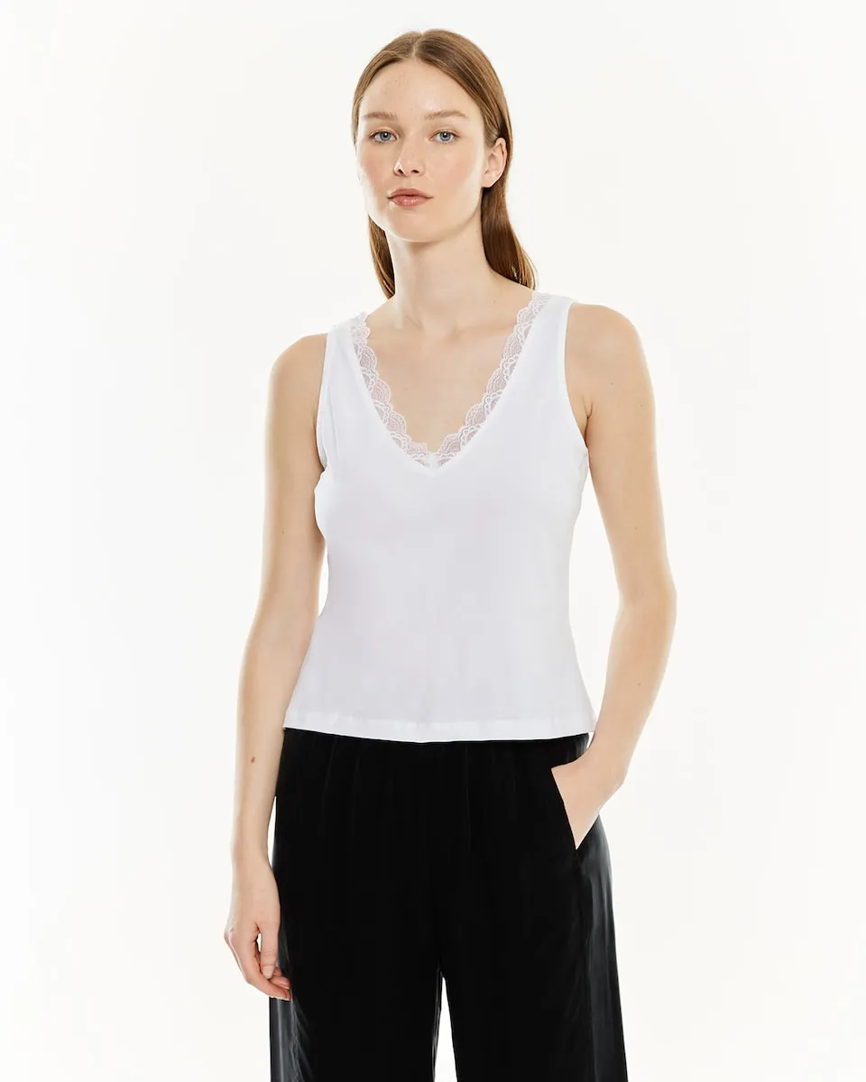 Женский топ с завязками и кружевной отделкой System Action, белый
Женский топ с завязками и кружевной отделкой System Action, белый
