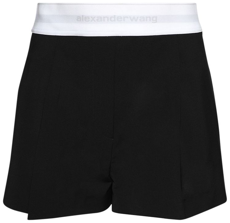 Шорты Alexander Wang с высокой талией, плиссировкой и эластичным поясом с логотипом, черные
Шорты Alexander Wang с высокой талией, плиссировкой и эластичным поясом с логотипом, черные