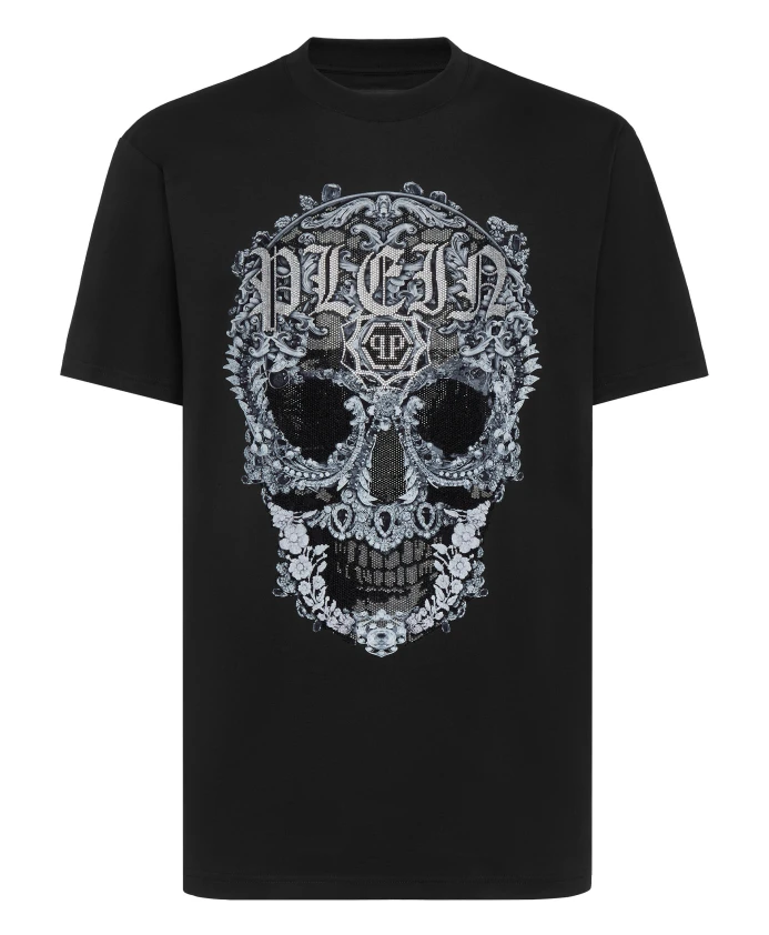 Футболка с круглым вырезом, в стиле барокко, с черепом. Philipp Plein, черный
Футболка с круглым вырезом, в стиле барокко, с черепом. Philipp Plein, черный