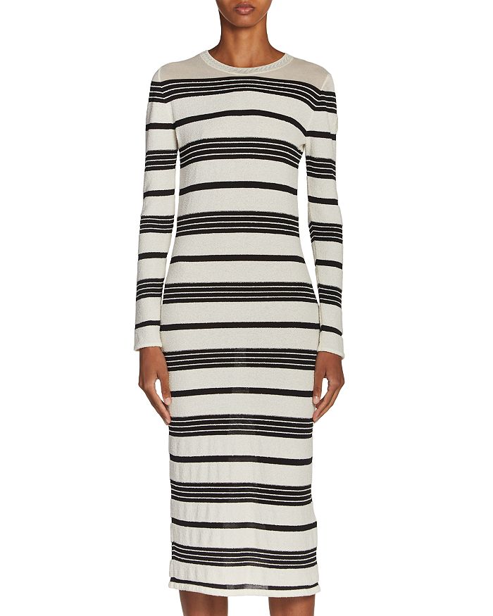 Полосатое платье миди Moncler, серый
Полосатое платье миди Moncler, серый