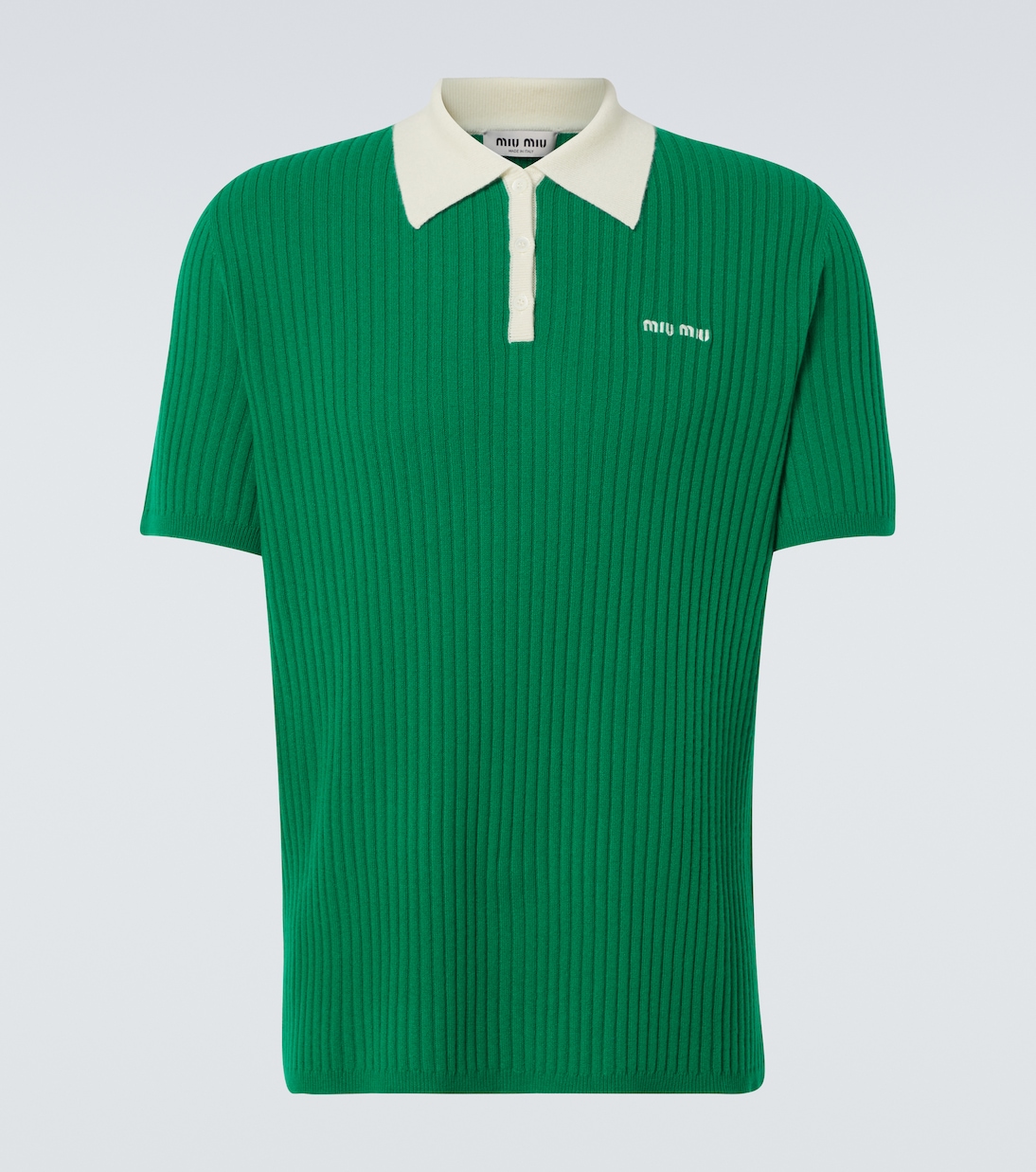 Кашемировый поло свитер Miu Miu, зеленый
Кашемировый поло свитер Miu Miu, зеленый