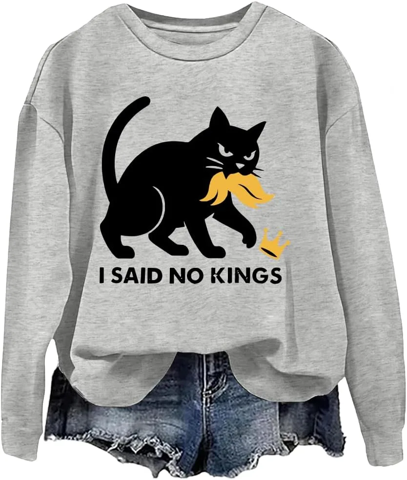 Толстовка I Said No Kings с принтом кота woati
Толстовка I Said No Kings с принтом кота woati