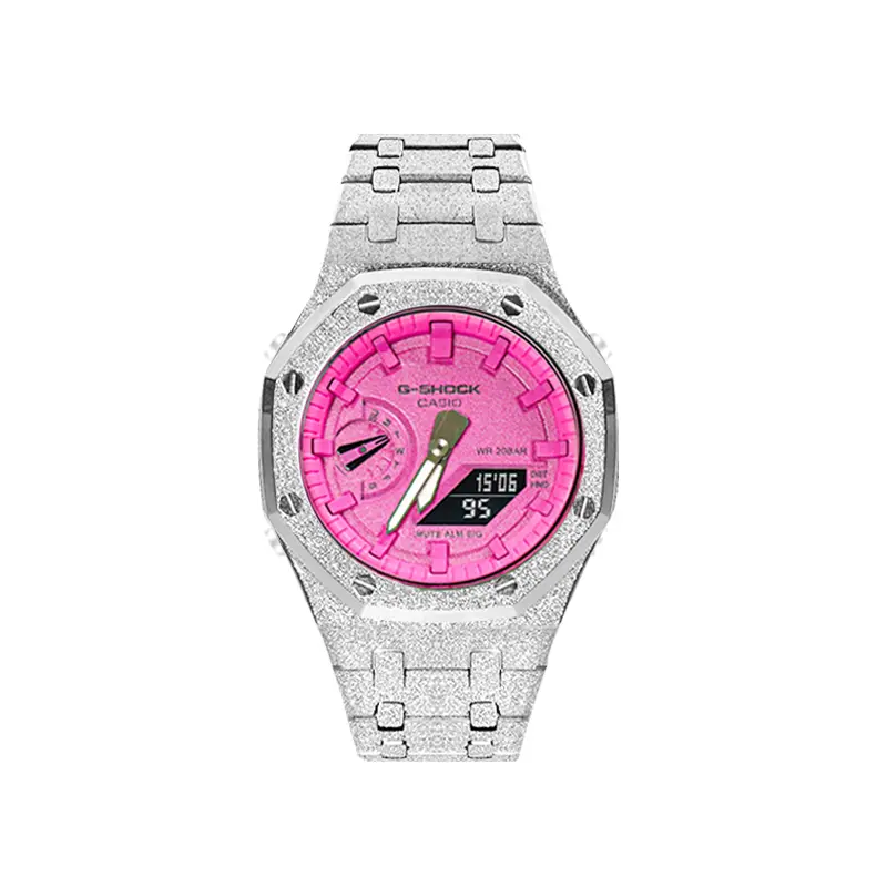 Часы Casio G-Shock Analog-Digital 2100 Series, арт. GA-2100-1A1, морозное серебро/розовый/стразы
Часы Casio G-Shock Analog-Digital 2100 Series, арт. GA-2100-1A1, морозное серебро/розовый/стразы