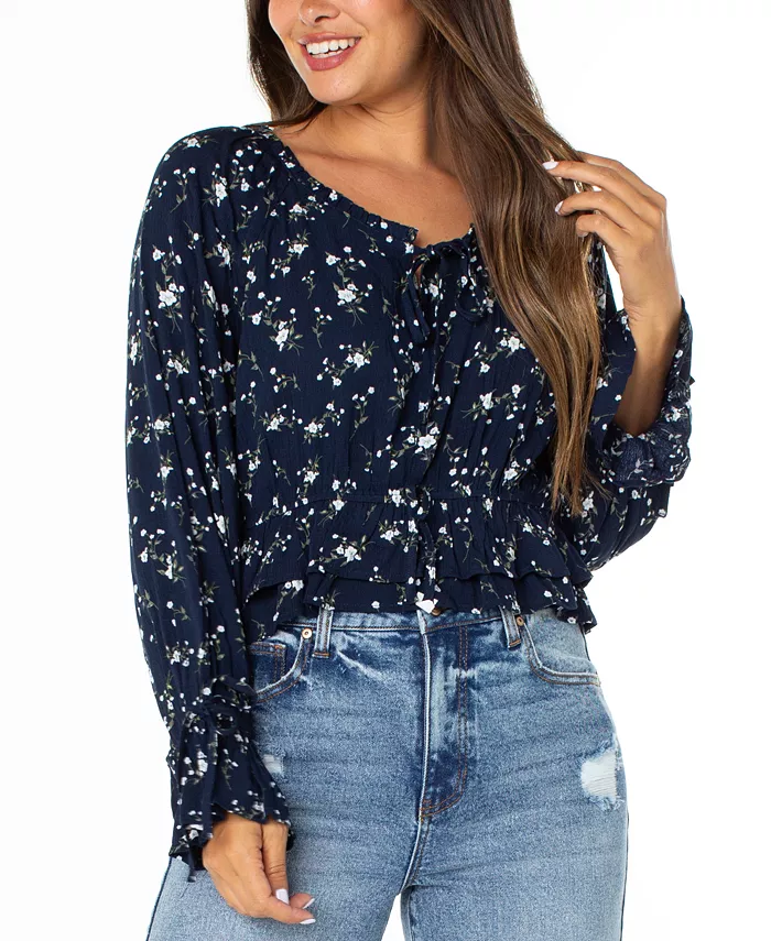 Топ в крестьянском стиле с цветочным принтом и оборками на подоле для юниоров Celebrity Pink, синий
Топ в крестьянском стиле с цветочным принтом и оборками на подоле для юниоров Celebrity Pink, синий