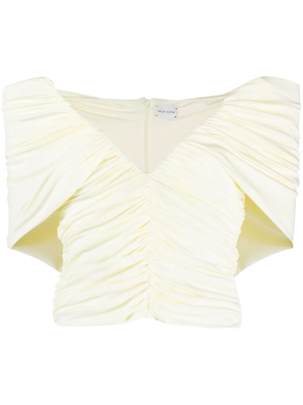 Топ с открытыми плечами и сборками Magda Butrym, нейтральный 
Топ с открытыми плечами и сборками Magda Butrym, нейтральный