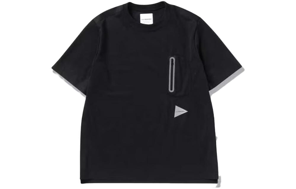 Футболка с коротким рукавом и принтом логотипа And Wander, черная 
Футболка с коротким рукавом и принтом логотипа And Wander, черная