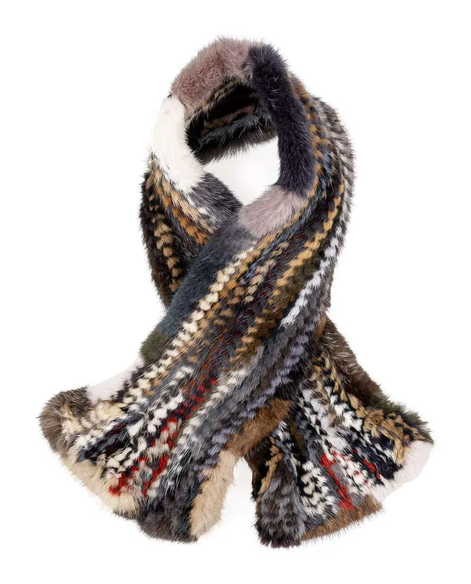 Разноцветный вязаный шарф из норки De la Roca, мультиколор
Разноцветный вязаный шарф из норки De la Roca, мультиколор