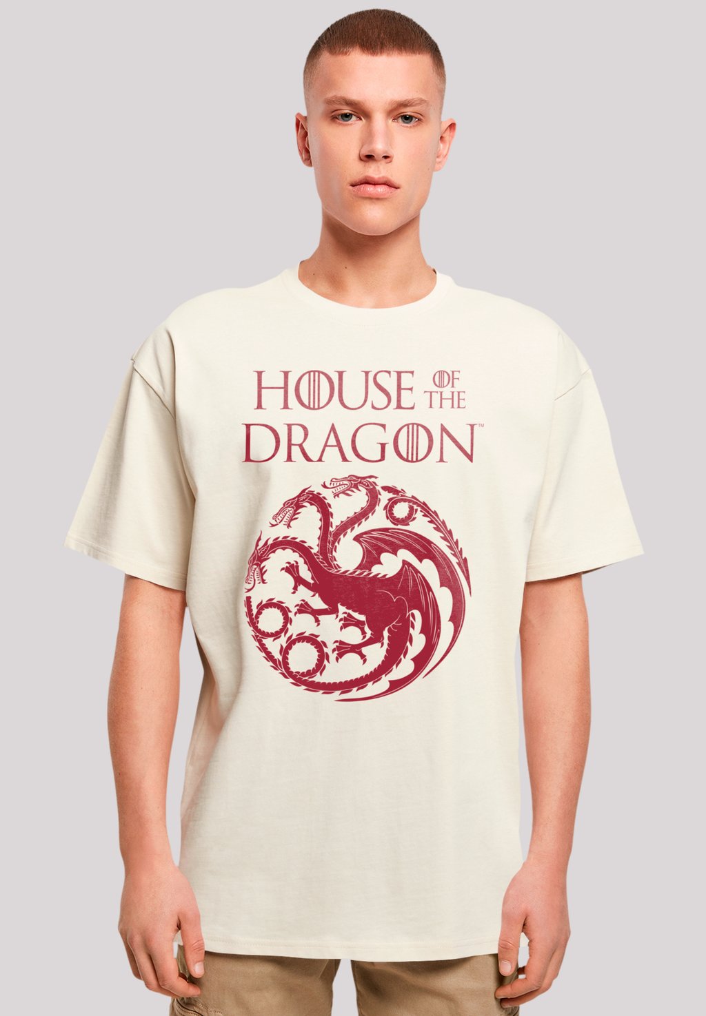 Футболка с принтом HOUSE OF THE DRAGON TARGARYEN CREST LOGO F4NT4STIC, песочный 
Футболка с принтом HOUSE OF THE DRAGON TARGARYEN CREST LOGO F4NT4STIC, песочный