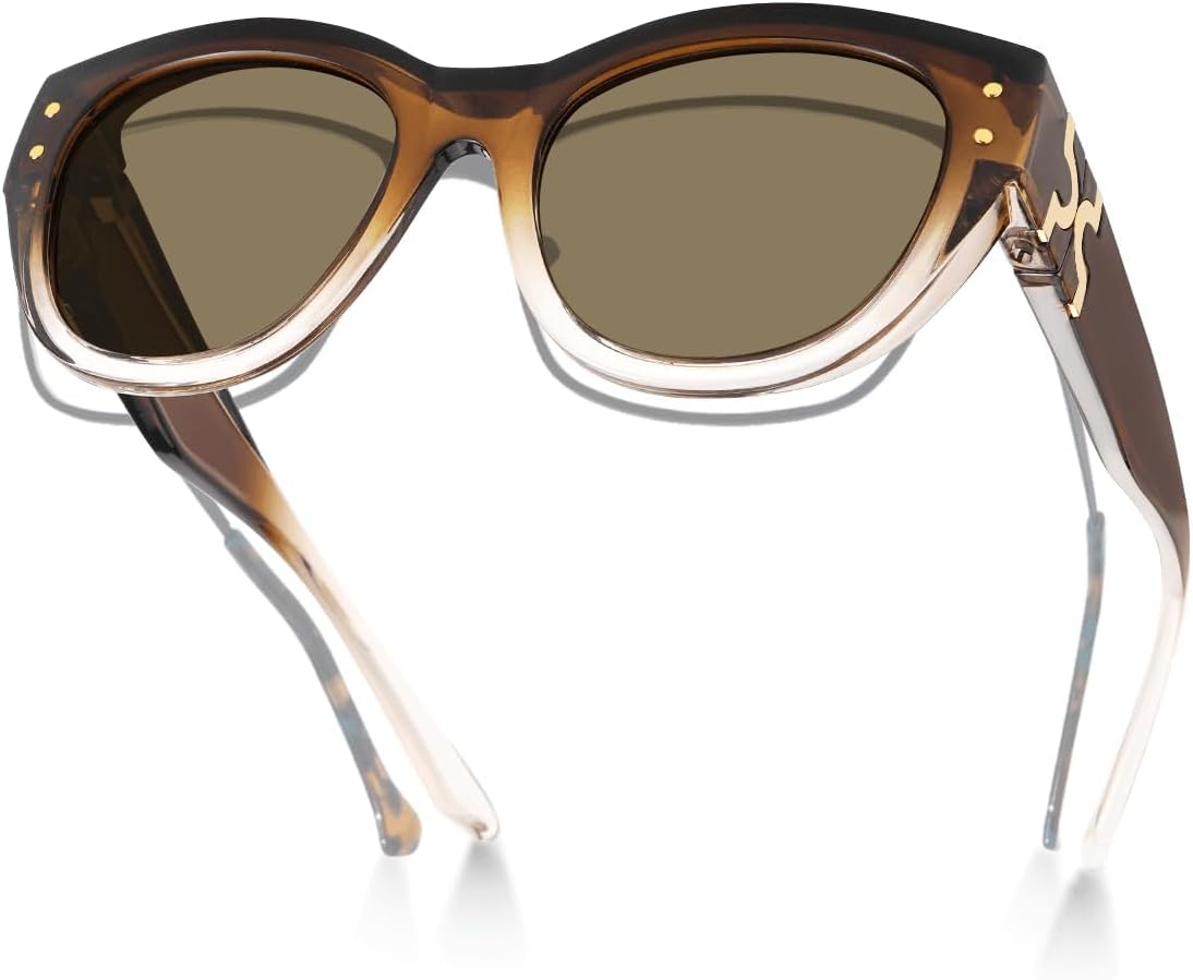 Поляризованные солнцезащитные очки Meeloog, надеваемые поверх обычных очков, для женщин, модные круглые солнцезащитные очки, легкие, облегающие, MST0080, P1 Gradient Brown Frame/Brown Lens
Поляризованные солнцезащитные очки Meeloog, надеваемые поверх обычных очков, для женщин, модные круглые солнцезащитные очки, легкие, облегающие, MST0080, P1 Gradient Brown Frame/Brown Lens