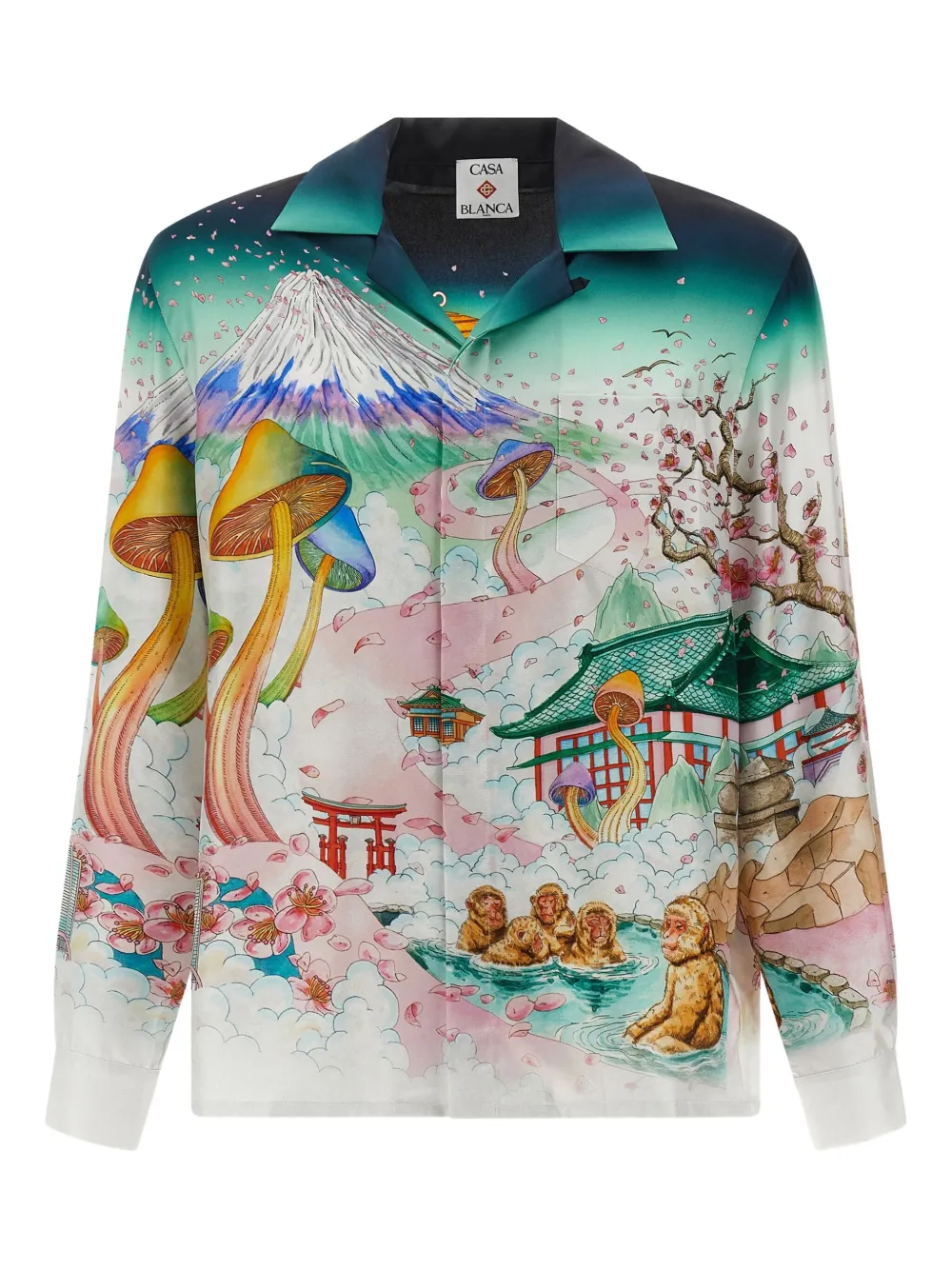 Кубинская рубашка с цветочным принтом Casablanca, белый
Кубинская рубашка с цветочным принтом Casablanca, белый