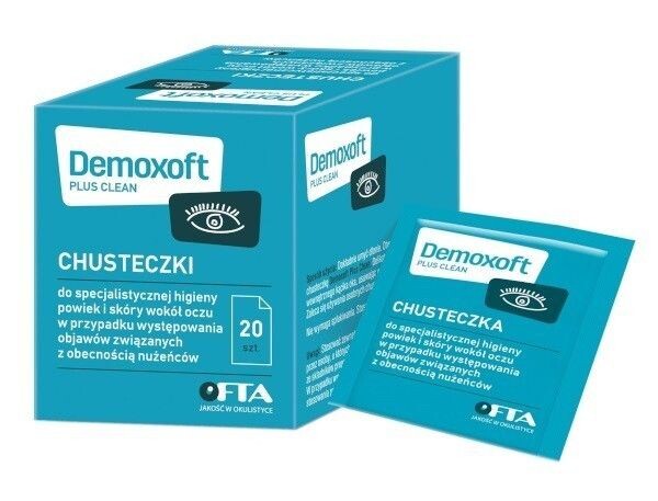 Салфетки для гигиены глаз Demoxoft Plus Clean Chusteczki, 20 шт
Салфетки для гигиены глаз Demoxoft Plus Clean Chusteczki, 20 шт