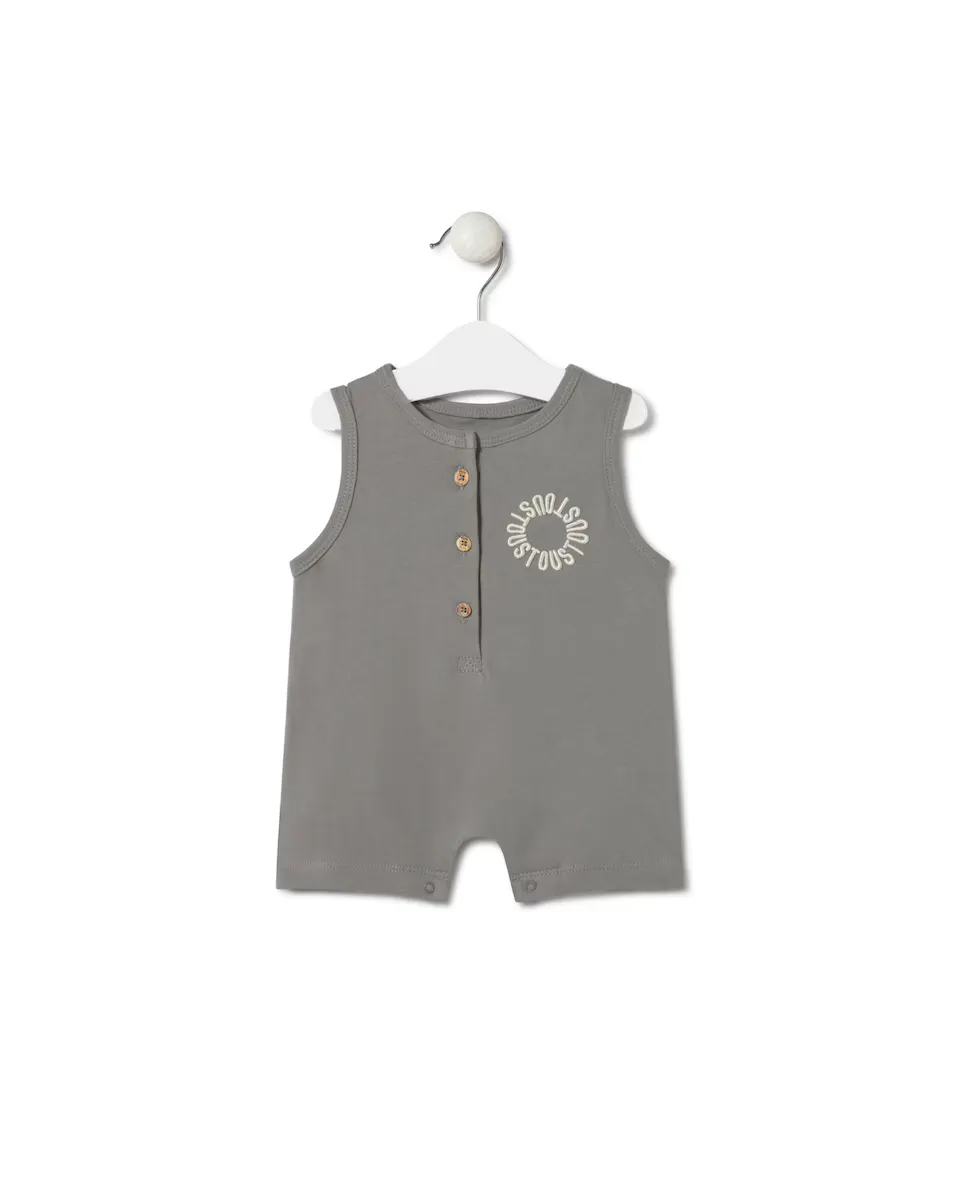 Короткий детский комбинезон из крашеного хлопка Tous, серый
Короткий детский комбинезон из крашеного хлопка Tous, серый