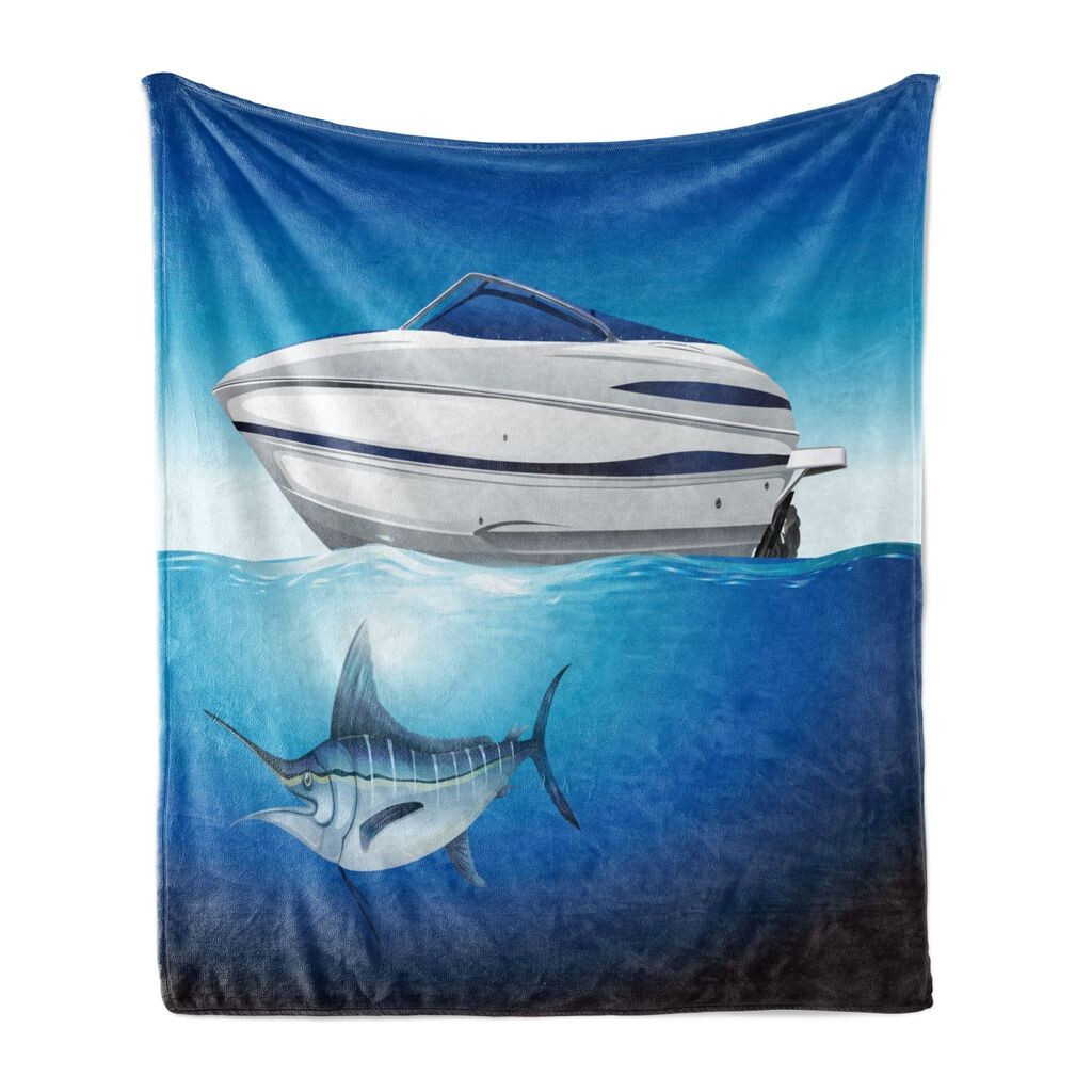 ABAKUHAUS Fishing Theme Мягкое фланелевое флисовое одеяло, лодка и рыба-меч, уютный плюш для использования в помещении и на улице, 125 x 175 см, морской синий и светло-серый
ABAKUHAUS Fishing Theme Мягкое фланелевое флисовое одеяло, лодка и рыба-меч, уютный плюш для использования в помещении и на улице, 125 x 175 см, морской синий и светло-серый