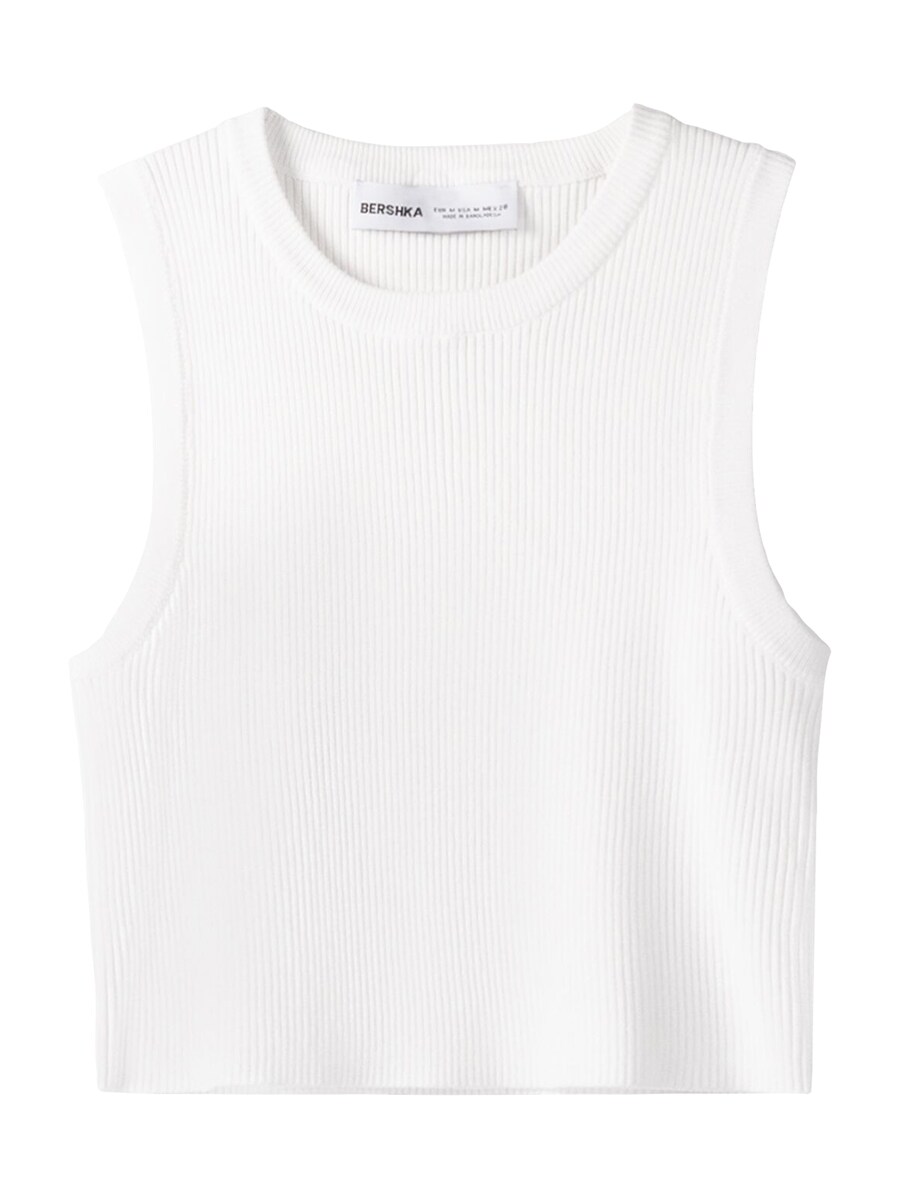 Вязаный топ Bershka, белый
Вязаный топ Bershka, белый