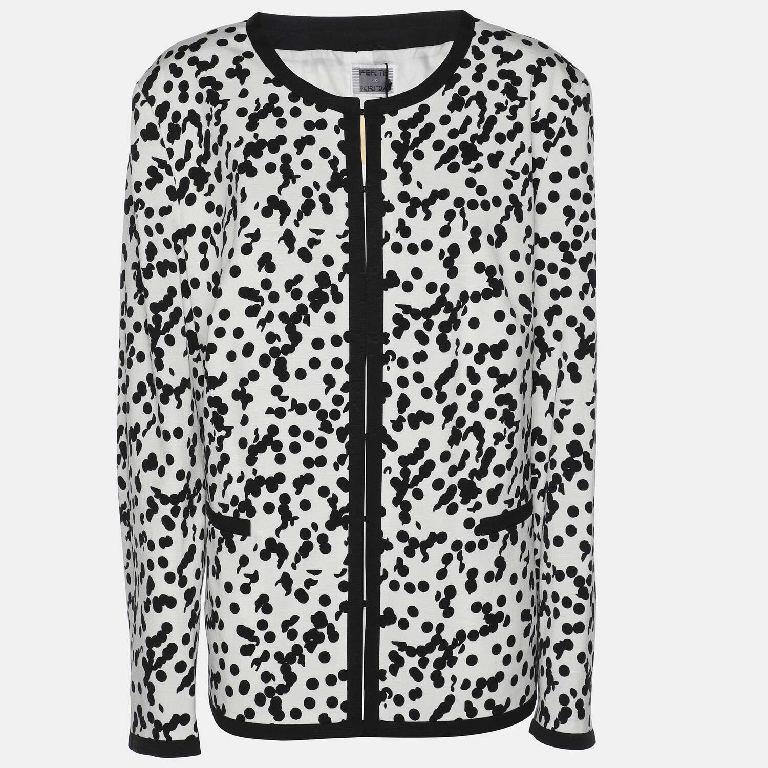 Рубашка-куртка Perte By Krizia с бело-черным оттоманским принтом в горошек
Рубашка-куртка Perte By Krizia с бело-черным оттоманским принтом в горошек