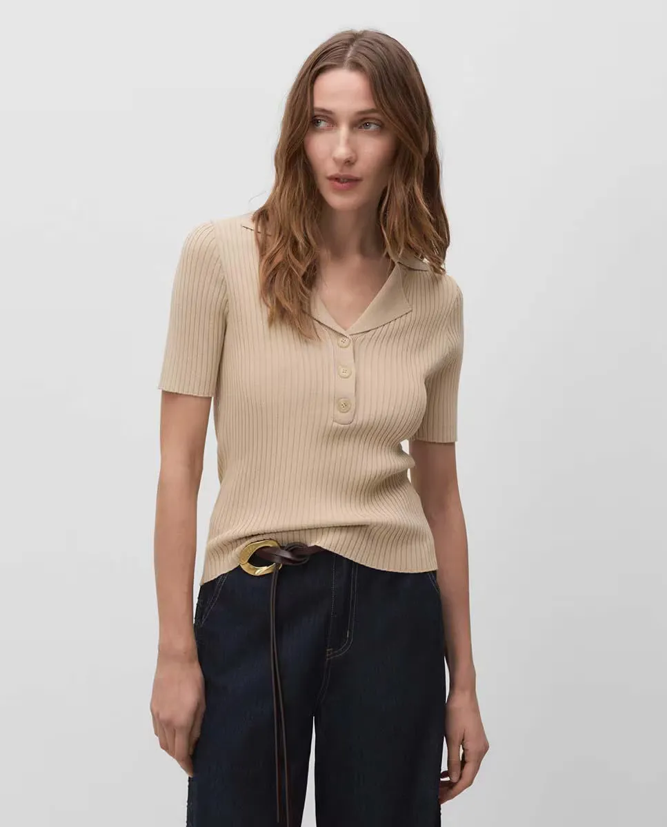 Женский топ с воротником-поло Simorra, бежевый
Женский топ с воротником-поло Simorra, бежевый