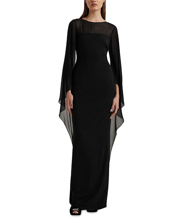 Платье-кейп Lauren Ralph Lauren Georgette, черный 
Платье-кейп Lauren Ralph Lauren Georgette, черный