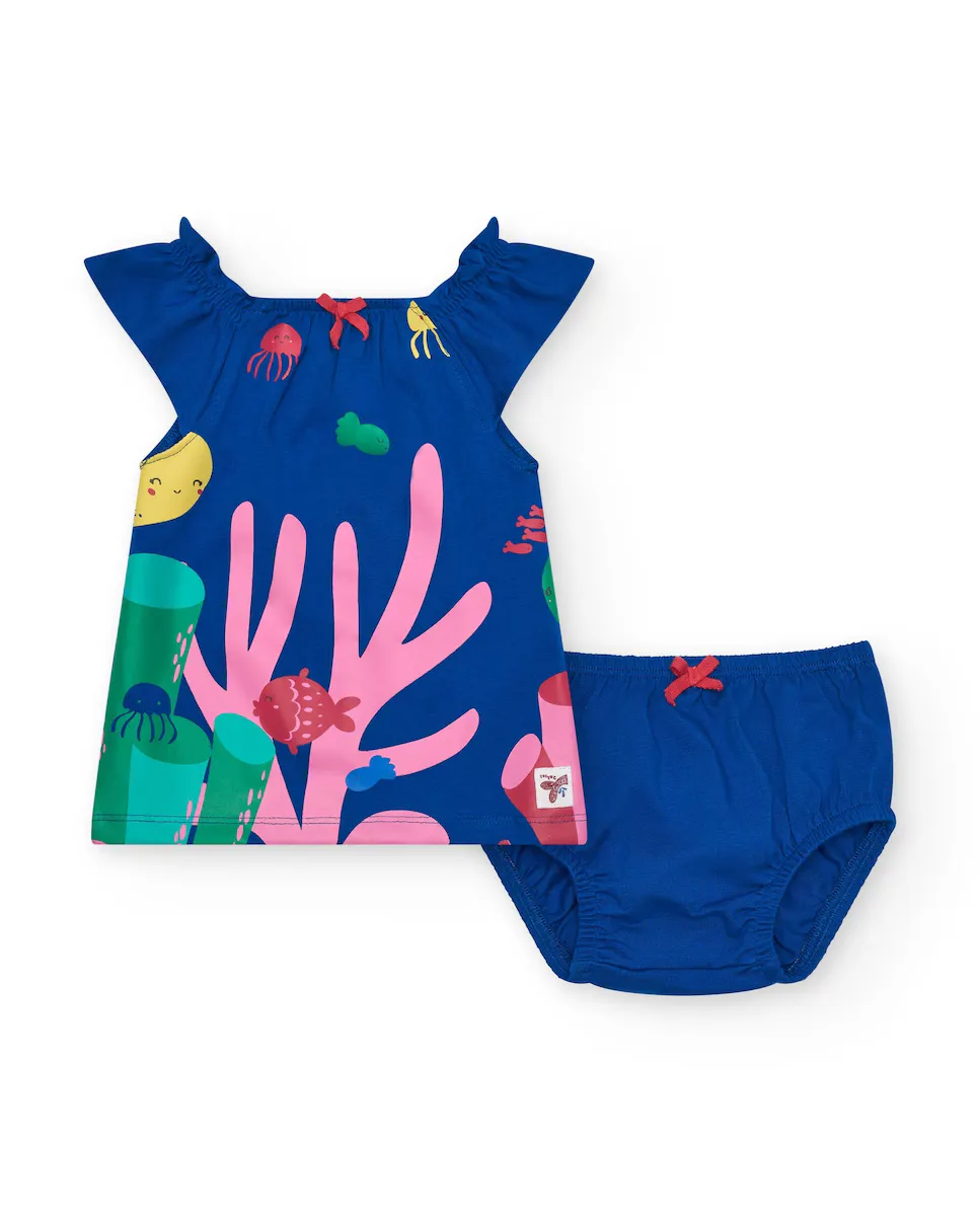 Платье для девочки с темно-синим принтом и трусиками в тон Tuc tuc, синий
Платье для девочки с темно-синим принтом и трусиками в тон Tuc tuc, синий