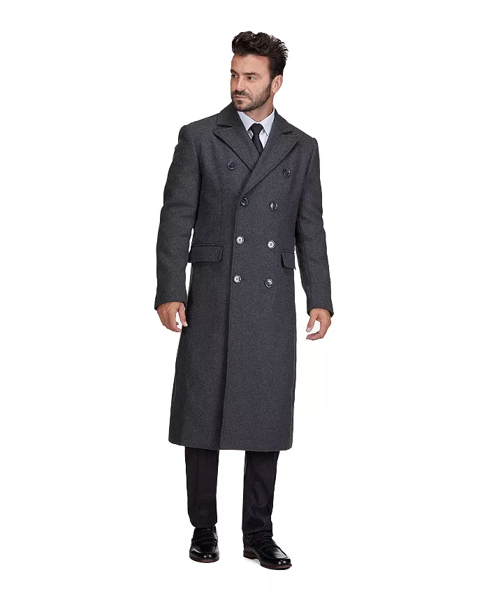 Большой и высокий двубортный длинный шерстяной полупальто до колен с тремя пуговицами Braveman, серый
Большой и высокий двубортный длинный шерстяной полупальто до колен с тремя пуговицами Braveman, серый