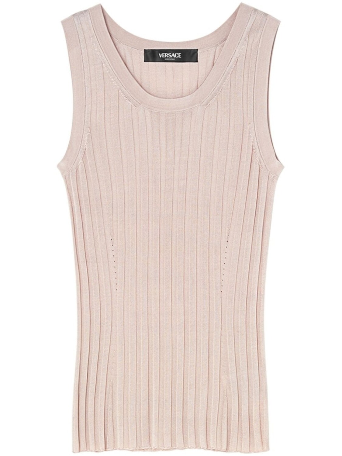 Versace топ в рубчик с декором Medusa, нейтральный цвет 
Versace топ в рубчик с декором Medusa, нейтральный цвет