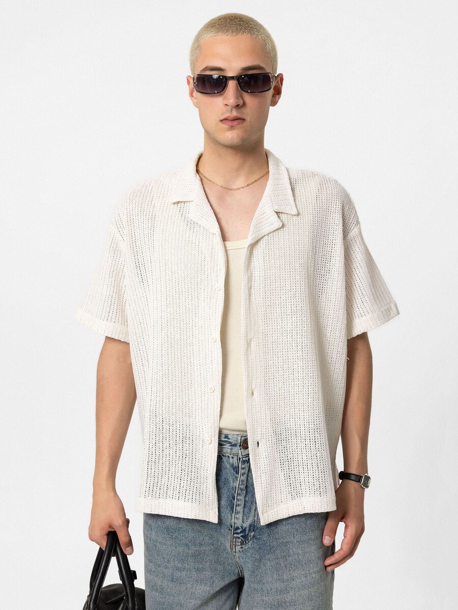 Удобная рубашка на пуговицах VAMOS CLO Tithonia, белый 
Удобная рубашка на пуговицах VAMOS CLO Tithonia, белый