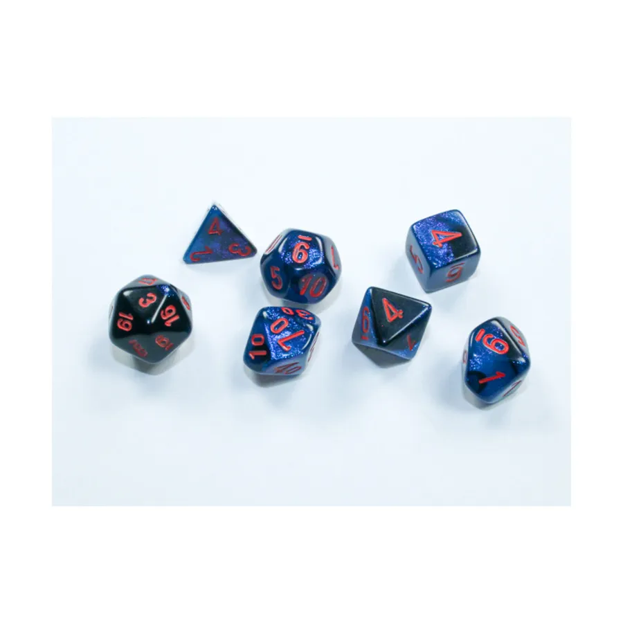 Набор Mini-Poly Black Starlight с красным (7), Dice - Gemini - Poly Sets (Chessex)
Набор Mini-Poly Black Starlight с красным (7), Dice - Gemini - Poly Sets (Chessex)