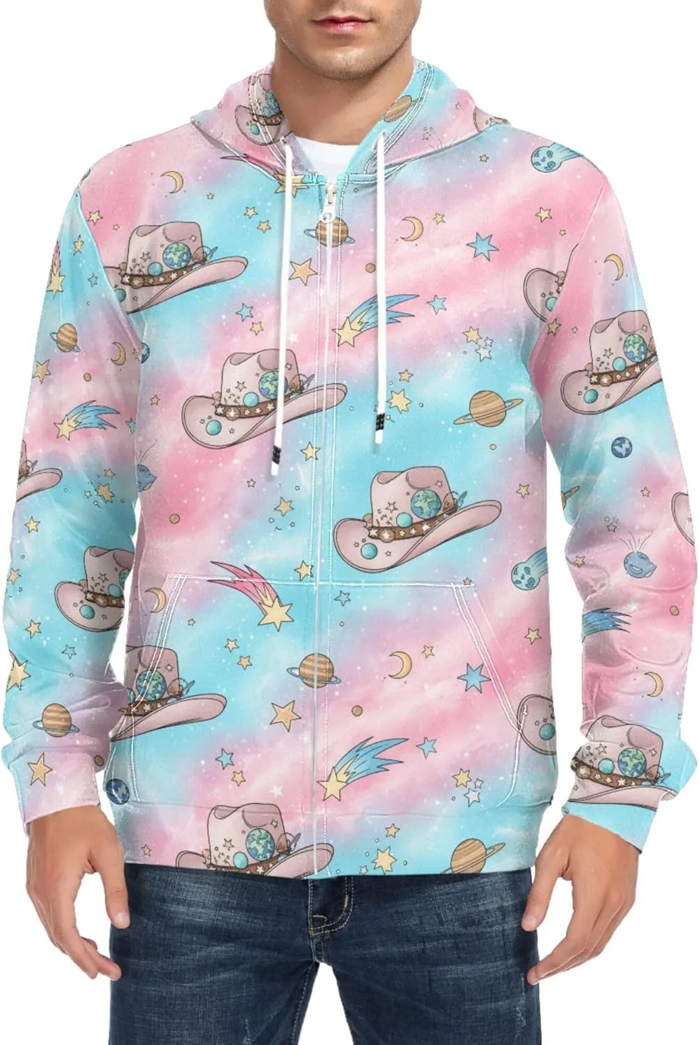 Мужская толстовка с капюшоном на молнии Funny Cowgirl Space Hats Planets CUPADA
Мужская толстовка с капюшоном на молнии Funny Cowgirl Space Hats Planets CUPADA