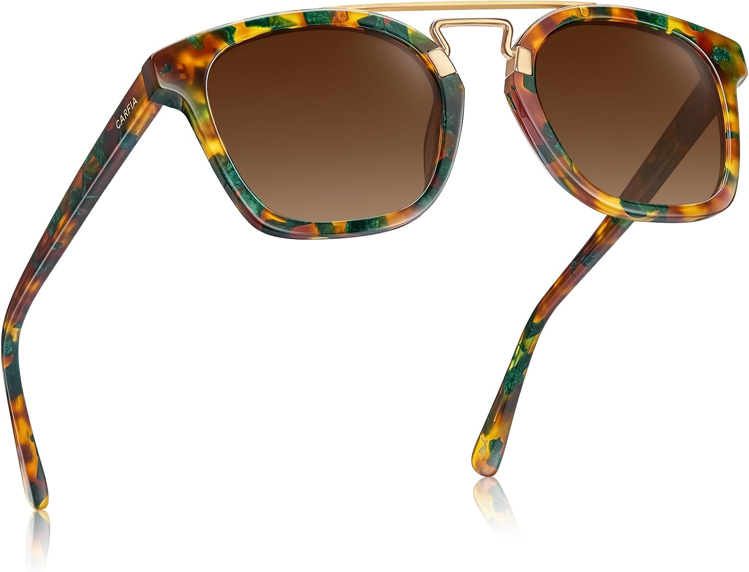 Женские поляризованные солнцезащитные очки CARFIA Retro с защитой от УФ-излучения UV400, уникальная двойная металлическая перемычка, квадратные линзы из высококачественного ацетата, A5-mix Brown Frame Gradient Brown Lenses
Женские поляризованные солнцезащитные очки CARFIA Retro с защитой от УФ-излучения UV400, уникальная двойная металлическая перемычка, квадратные линзы из высококачественного ацетата, A5-mix Brown Frame Gradient Brown Lenses