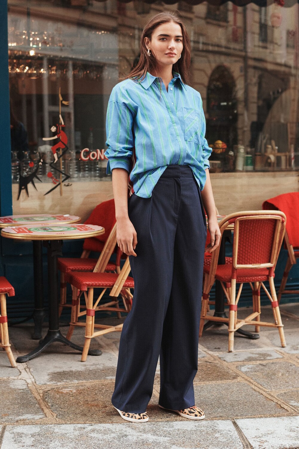 Широкие брюки с резинкой сзади Next, синий
Широкие брюки с резинкой сзади Next, синий