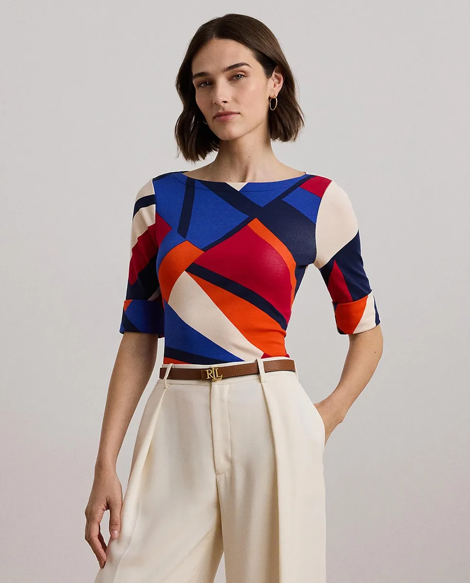 Женская хлопковая футболка с геометрическим принтом Lauren Ralph Lauren, мультиколор
Женская хлопковая футболка с геометрическим принтом Lauren Ralph Lauren, мультиколор